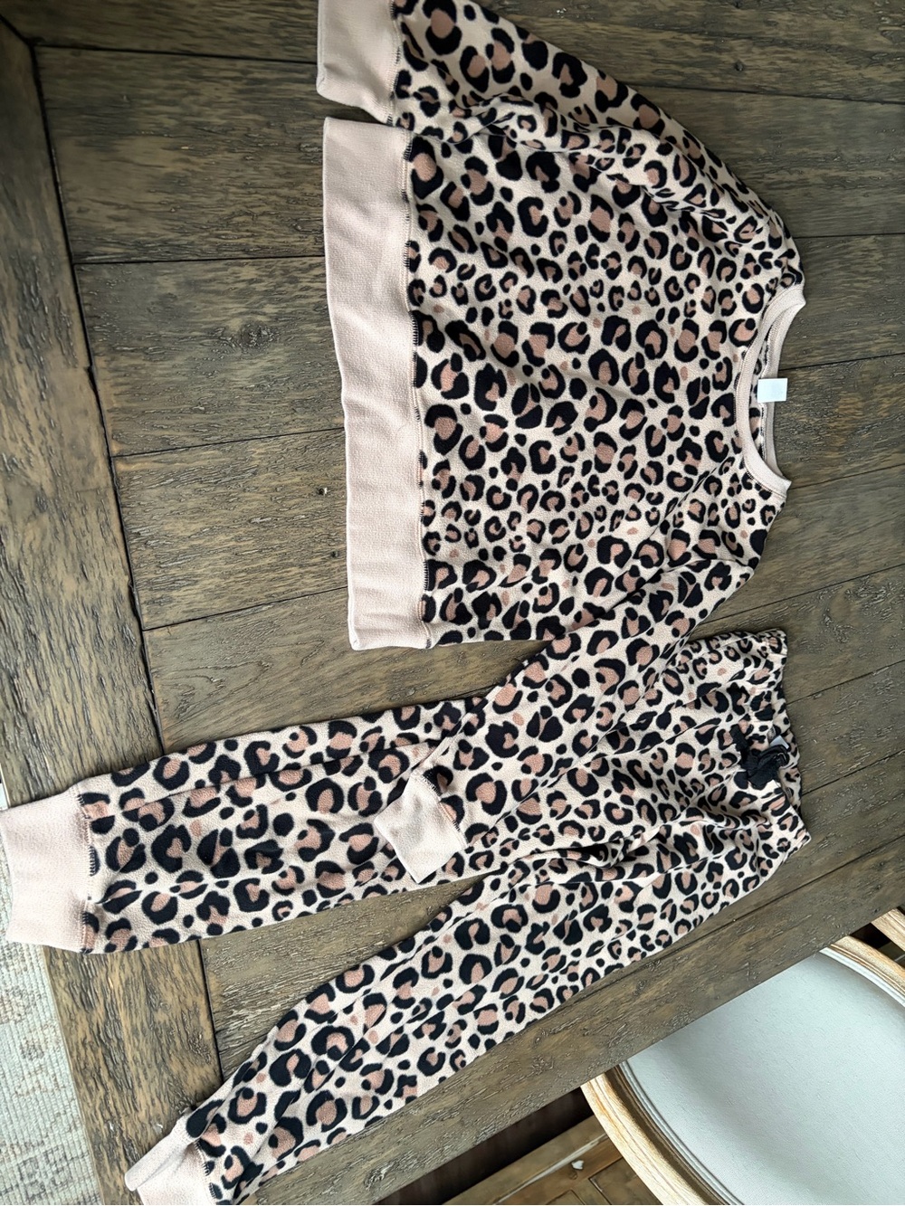 Leopard Print Kids Pajama Set size 8